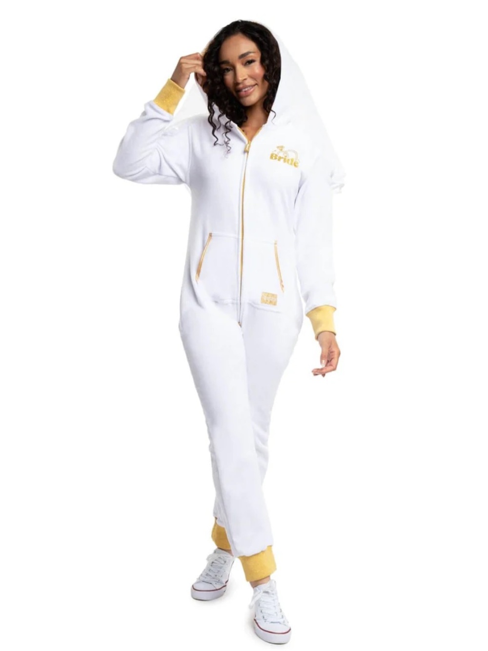 Tipsy Elves Bachelorette Bride Fleece Jumpsuit Onesie Medium